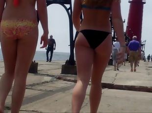 Candid Beach Bikini Butt Ass West Michigan Booty Sorority 1