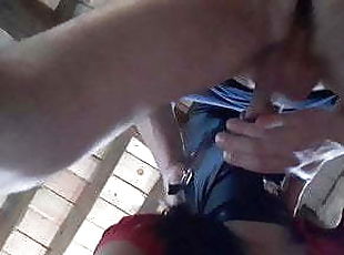 Laura XXX tied and blindfolded, to suck a cock