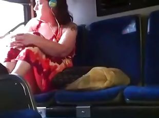 Candid upskirt on the bus