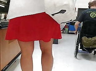 Fat Booty PAWG in Red Skirt Upskirt 2