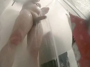 Hidden Camera Catches Daddy Cum In Shower