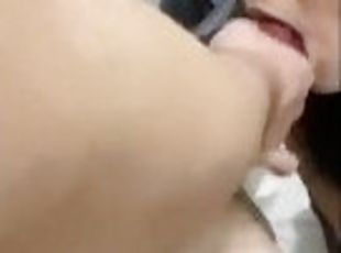Asian ladyboy slut getting it anal, sucking cock and eating the cumshot