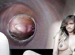 41mins of Endoscope Pussy Cam broadcasting of Tiny pussy