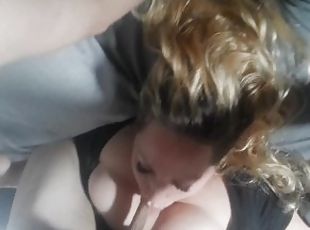 Cheating slut wife fingered and face fucked
